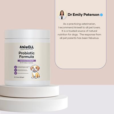 Show full view: Aniwell Probiotics Formula Chew Digestive Aid for Dogs, 30 count slide 6 of 8