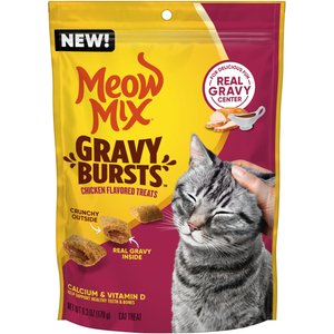 Meow Mix Gravy Bursts Chicken Flavored Cat Treats, 6.3-oz bag