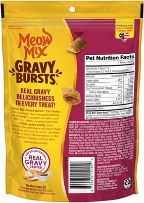 Show full view: Meow Mix Gravy Bursts Chicken Flavored Cat Treats, 6.3-oz bag slide 3 of 8