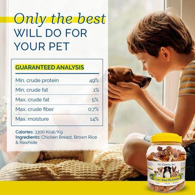 Show full view: Pet Center Chicken & Brown Rice Dumbbells Dehydrated Dog Treats, 2.5-lb canister slide 5 of 9