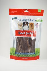 Pet Center Resealable Bag Beef Low Fat Jerky Dog Treats, 10 count