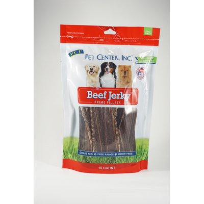 Pet Center Pet Center Resealable Bag Beef Low Fat Jerky Dog Treats, 10 count