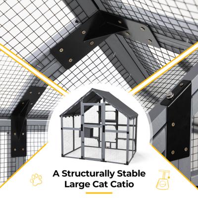 Show full view: Coziwow Catio Outdoor Cat Enclosure, Grey, Large slide 7 of 8