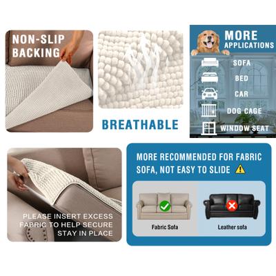 Show full view: H.VERSAILTEX Plush Chenille Thick Soft Sofa Dog Bed Cover, 74 x 35-in, Ivory slide 8 of 9