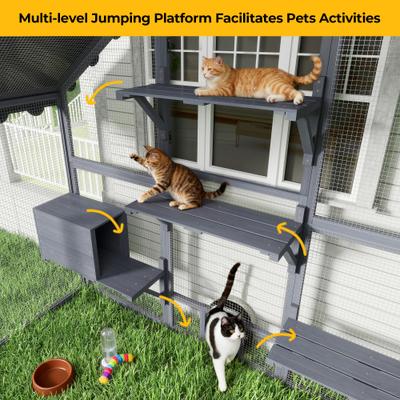 Show full view: Coziwow Catio Outdoor Cat Enclosure, Grey, Large slide 6 of 8