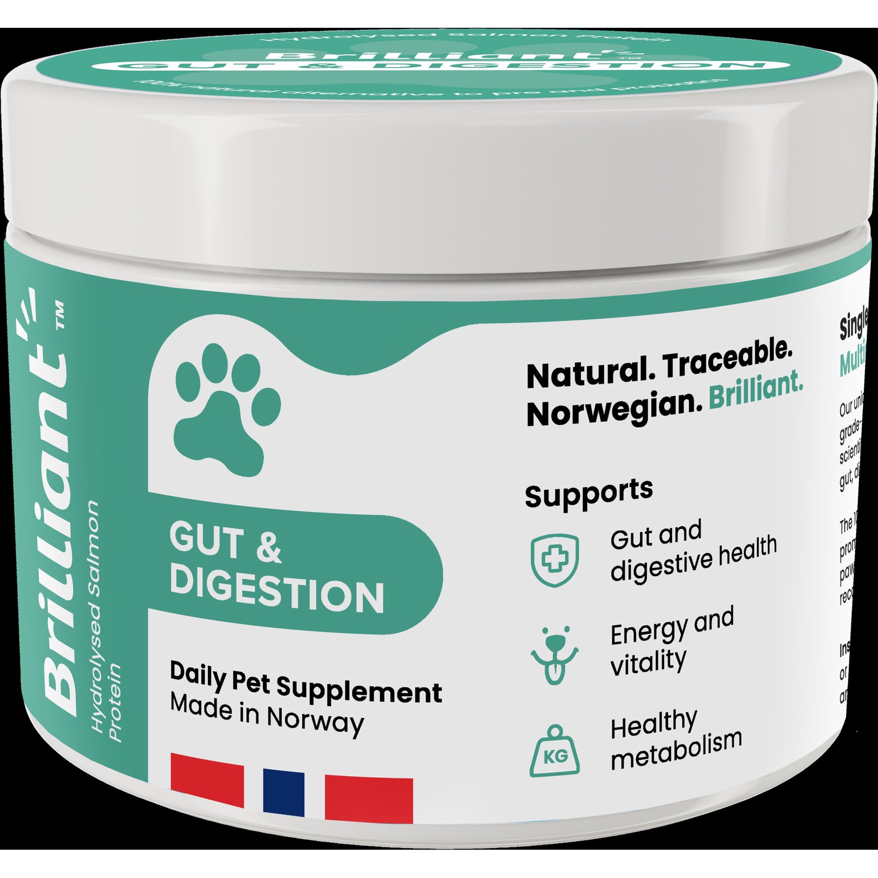 Brilliant Gut & Digestion Support Powder Supplement for Dogs, 200-gram