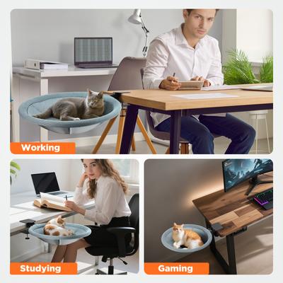 Show full view: Invenho Foldable Cat Desk Bed with Removable Washable Cover, Grey, 17-in slide 8 of 9