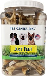 Pet Center Chicken Feet Low Fat Adult Dehydrated Foood Treats, 1-lb canister