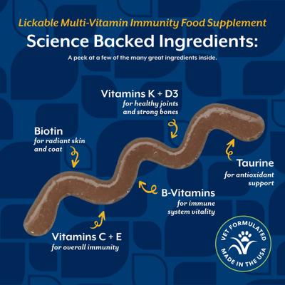 Show full view: NaturVet Lickable Salmon Flavored Paste Multi-Vitamin Immunity Food Supplement for Cats, 3.2-fl oz bottle slide 6 of 9
