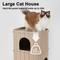 Show in main carousel: FUKUMARU 2-Story 23.6-in Felt Cat Condo & Cave, Beige, Large slide 3 of 10