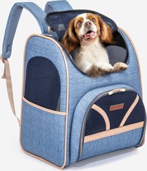 Petsfit Premium Airline Approved Backpack Dog & Cat Carrier, Denim Blue, 14.4 x 12.6 x 17.7-in