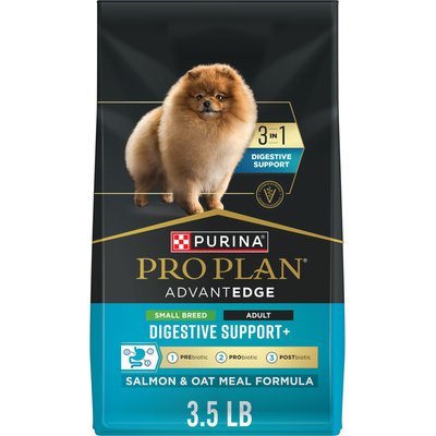 Purina Pro Plan AdvantEDGE Digestive Support Plus Small Breed Salmon & Oat Meal Formula Adult Dry Dog Food, 3.5-lb bag