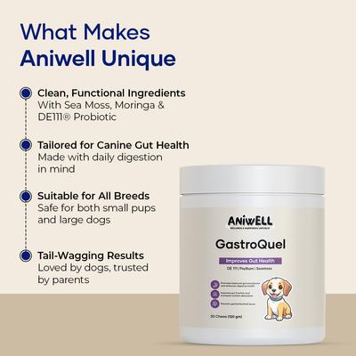 Show full view: Aniwell GastroQuel Chew Digestive Aid for Dogs, 30 count slide 8 of 9