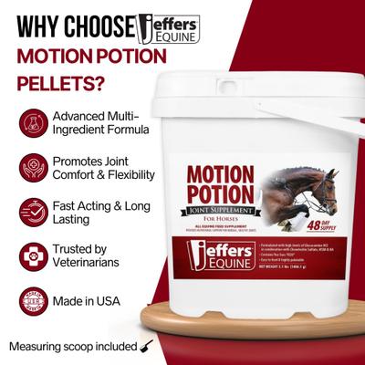 Show full view: Jeffers Motion Potion Pellet Horse Joint Supplement, 3.1-lb bucket slide 2 of 7