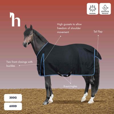 Show full view: Horze Glasgow Heavy Weight 300g Horse Turnout Blanket, Chocolate Plum, 78-in slide 2 of 3