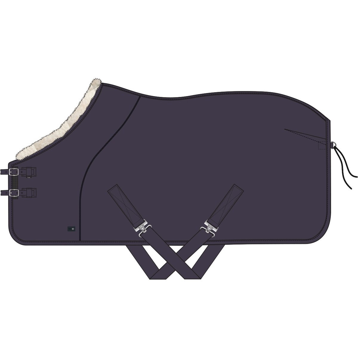 Horze Lincoln Fleece Horse Blanket with Padded Collar, Nightshade, 66-in