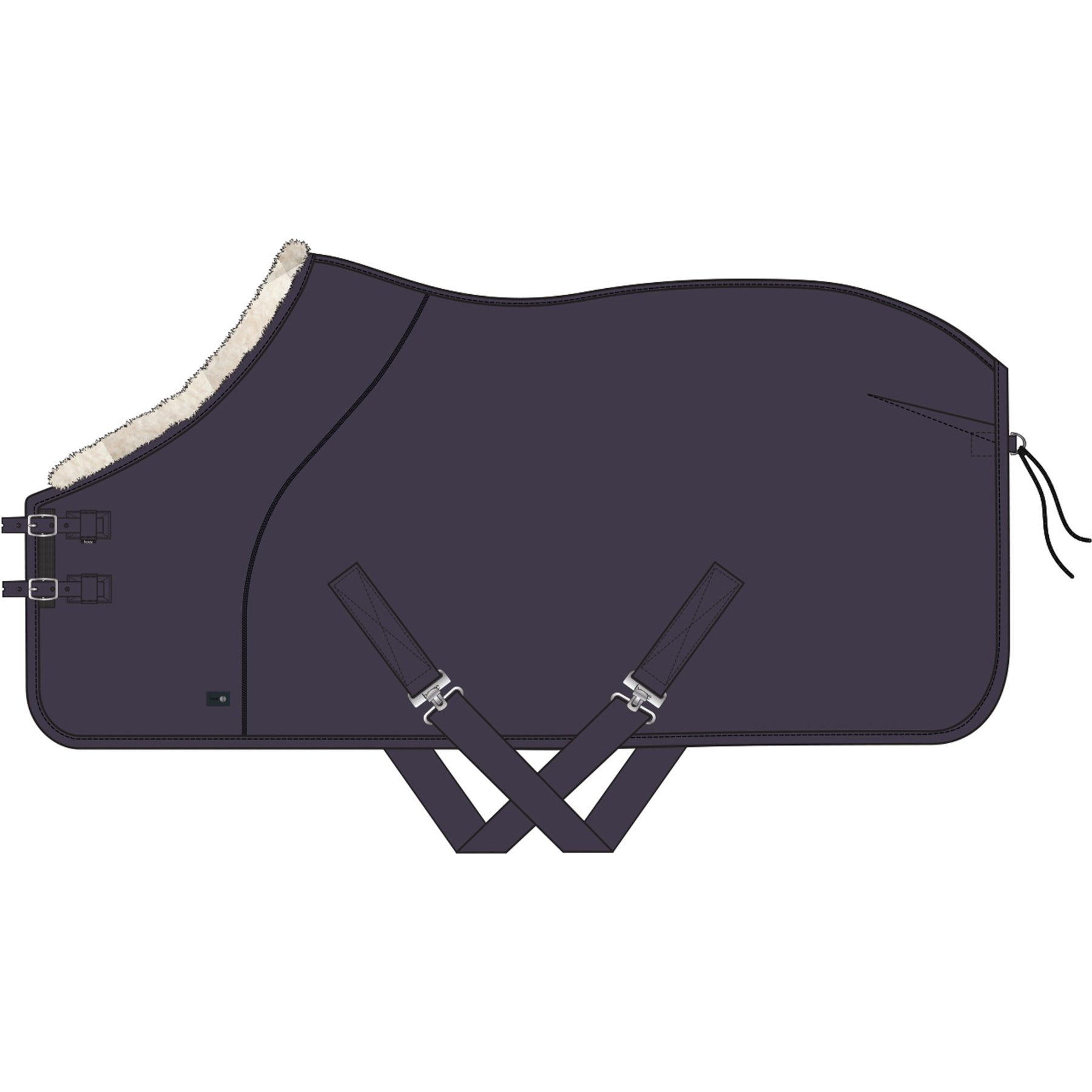 Horze Lincoln Fleece Horse Blanket with Padded Collar, Nightshade, 66-in