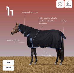 Horze Glasgow Combo Horse Turnout Sheet, Chocolate Plum, 84-in slide 2 of 4