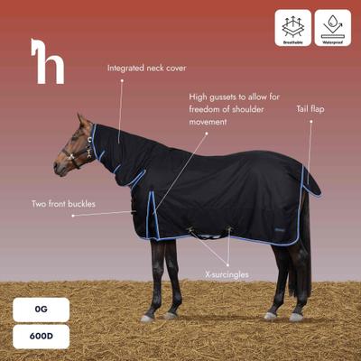 Show full view: Horze Glasgow Combo Horse Turnout Sheet, Chocolate Plum, 78-in slide 3 of 4