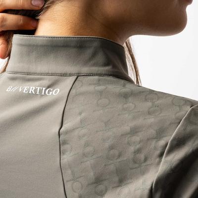 Show full view: B Vertigo Isadora Womens Quarter Zip Training Shirt, Mulled Basil, 2 slide 5 of 6