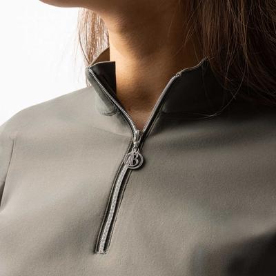 Show full view: B Vertigo Isadora Womens Quarter Zip Training Shirt, Mulled Basil, 2 slide 6 of 6