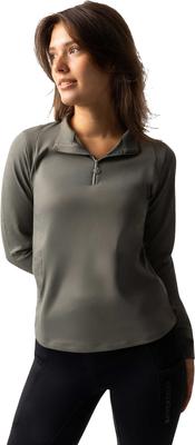 Show full view: B Vertigo Isadora Womens Quarter Zip Training Shirt, Mulled Basil, 2 slide 2 of 6