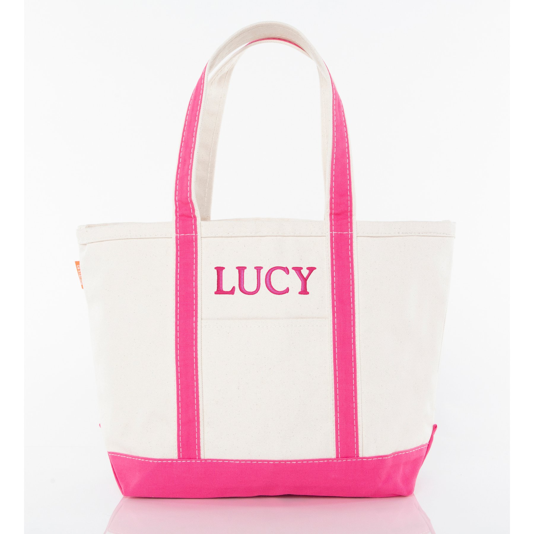 CB Station Personalized Classic Tote Bag, Hot Pink, Medium