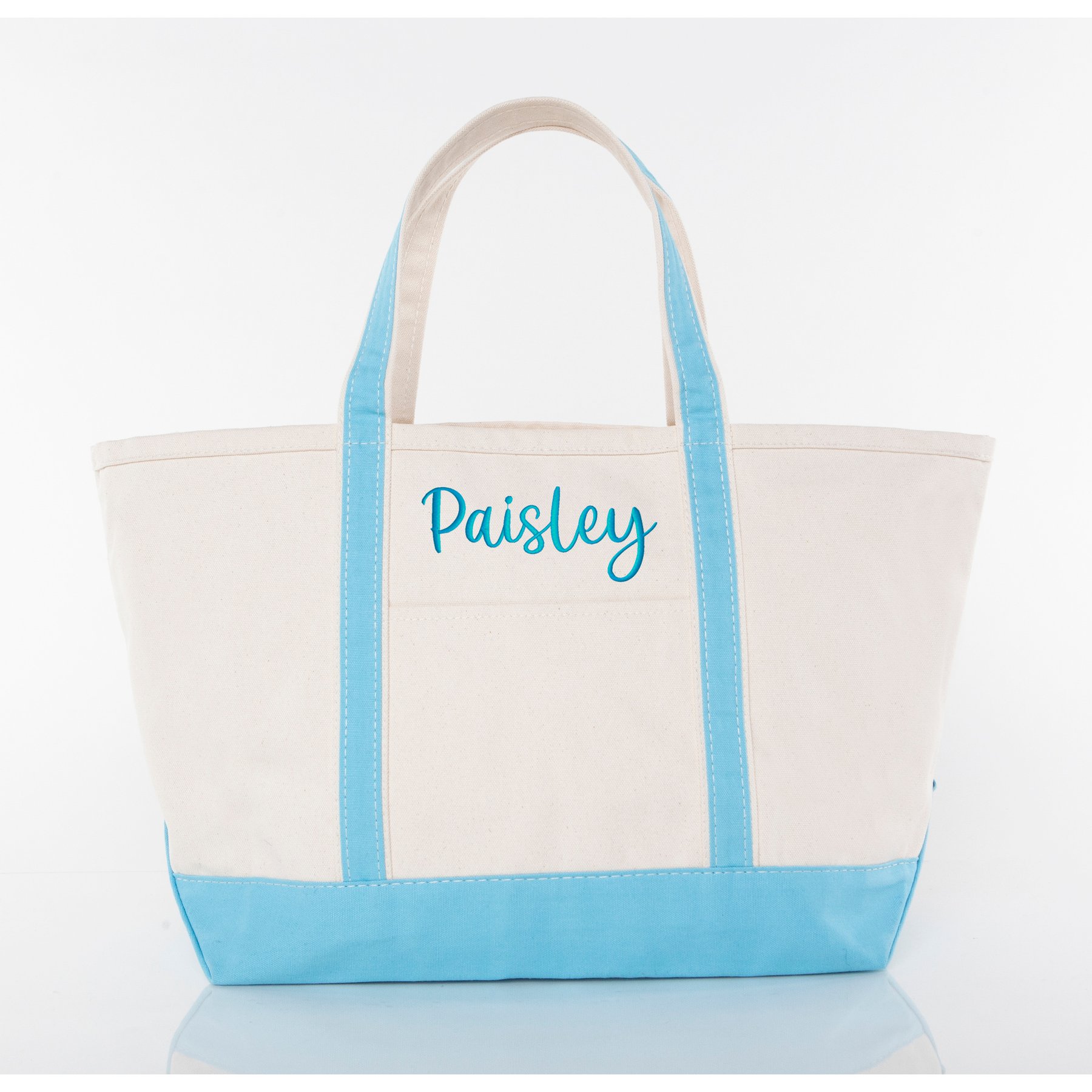 CB Station Personalized Classic Tote Bag, Baby Blue, Large