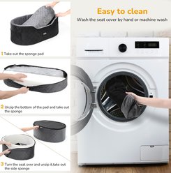 Pecute Elevated Dog Car Booster Seat with Safety Belt & Pockets, Grey slide 2 of 9