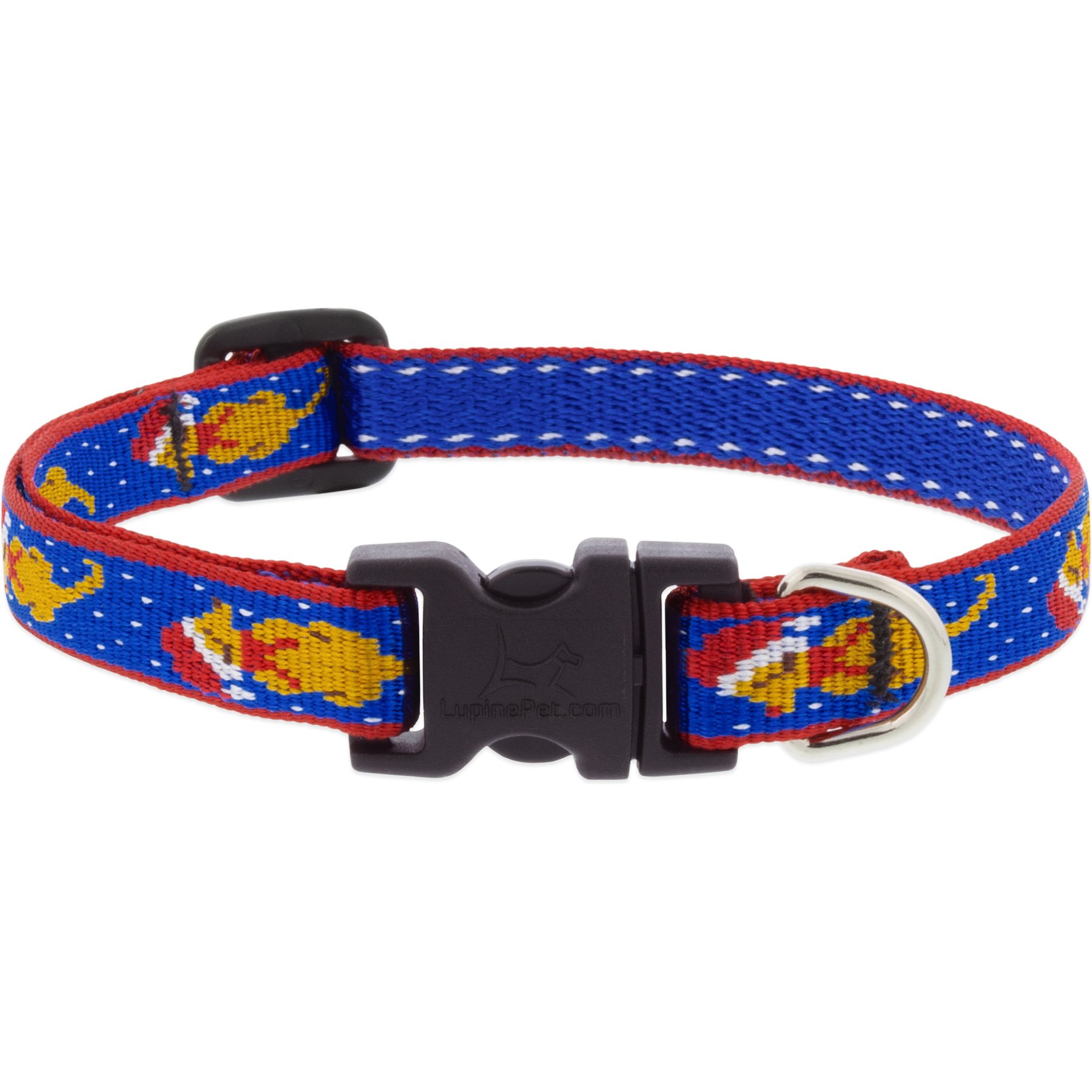 LupinePet Snow Pup Design Dog Collar, 8 to 12-in neck, 1/2-in wide