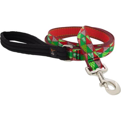 LupinePet LupinePet Christmas Tree Design Padded Handle Dog Leash, 4-ft long, 1-in wide