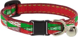 LupinePet Christmas Tree Design Breakaway Cat Collar with Bell, 8 to 12-in neck, 1/2-in wide