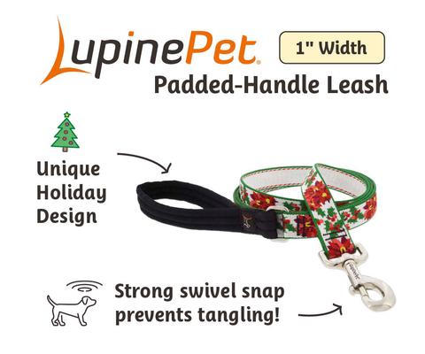 Show full view: LupinePet Christmas Tree Design Padded Handle Dog Leash, 6-ft long, 1-in wide slide 2 of 5