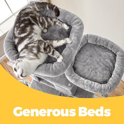 Show full view: FEANDREA Multi-Level 81.1-in Plush Cat Tree & Condo, Light Gray slide 3 of 7