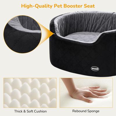 Show full view: Pecute Multi-Functional Waterproof Dog Car Booster Seat with 2 Safety Belts, Grey slide 6 of 10