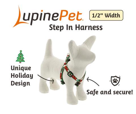 Show full view: LupinePet Christmas Tree Design Step-in Dog Harness, 12 to 18 in chest, 1/2-in wide slide 2 of 6