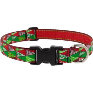 LupinePet Christmas Tree Design Dog Collar, 12 to 20-in neck, 1-in wide