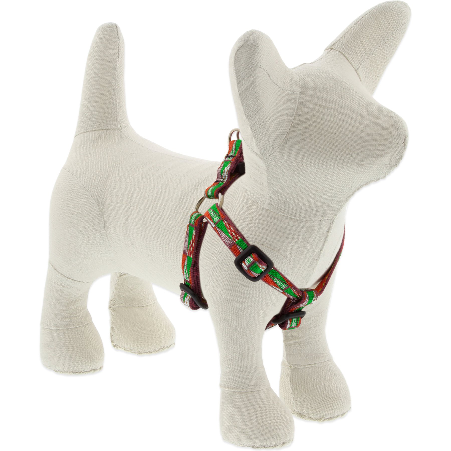 LupinePet Christmas Tree Design Step-in Dog Harness, 10 to 13 in chest, 1/2-in wide