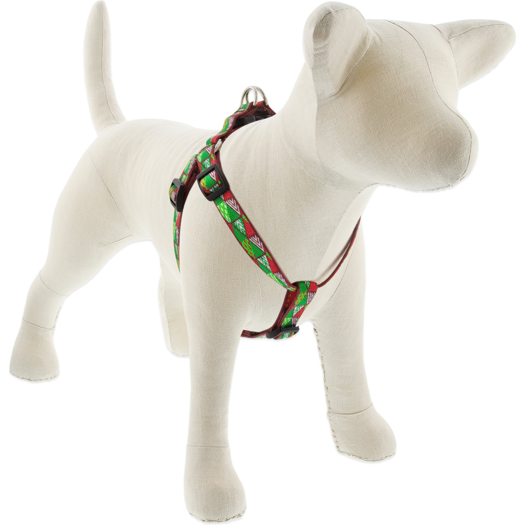 LupinePet Christmas Tree Design Step-in Dog Harness, 20 to 30 in chest, 3/4-in wide