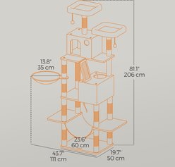 FEANDREA Tall Plush Cat Tree & Condo, 81.1-in, Smoky Gray slide 2 of 6