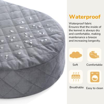 Show full view: Pecute Elevated Dog Car Booster Seat with Safety Belt & Pockets, Grey slide 5 of 9