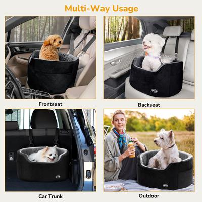 Show full view: Pecute Multi-Functional Waterproof Dog Car Booster Seat with 2 Safety Belts, Grey slide 10 of 10