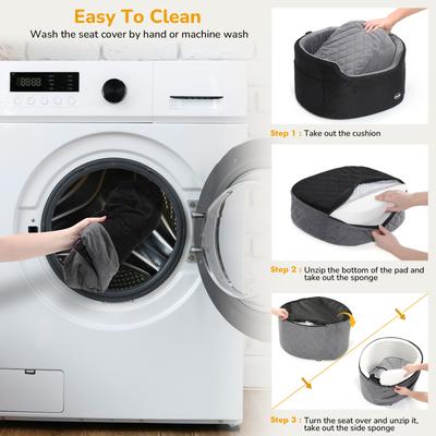 Show full view: Pecute Multi-Functional Waterproof Dog Car Booster Seat with 2 Safety Belts, Grey slide 8 of 10