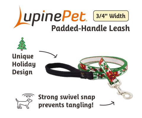 Show full view: LupinePet Snow Pup Design Padded Handle Dog Leash, 4-ft long, 3/4-in wide slide 3 of 6