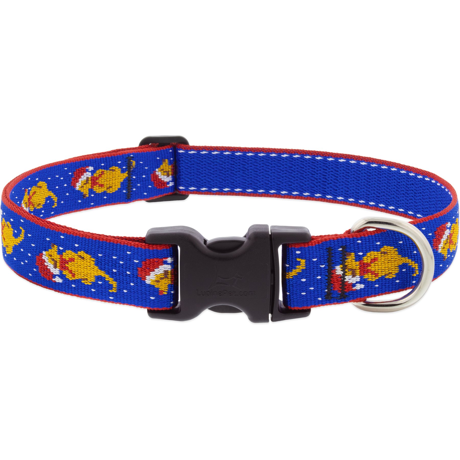LupinePet Snow Pup Design Dog Collar, 16 to 28-in neck, 1-in wide