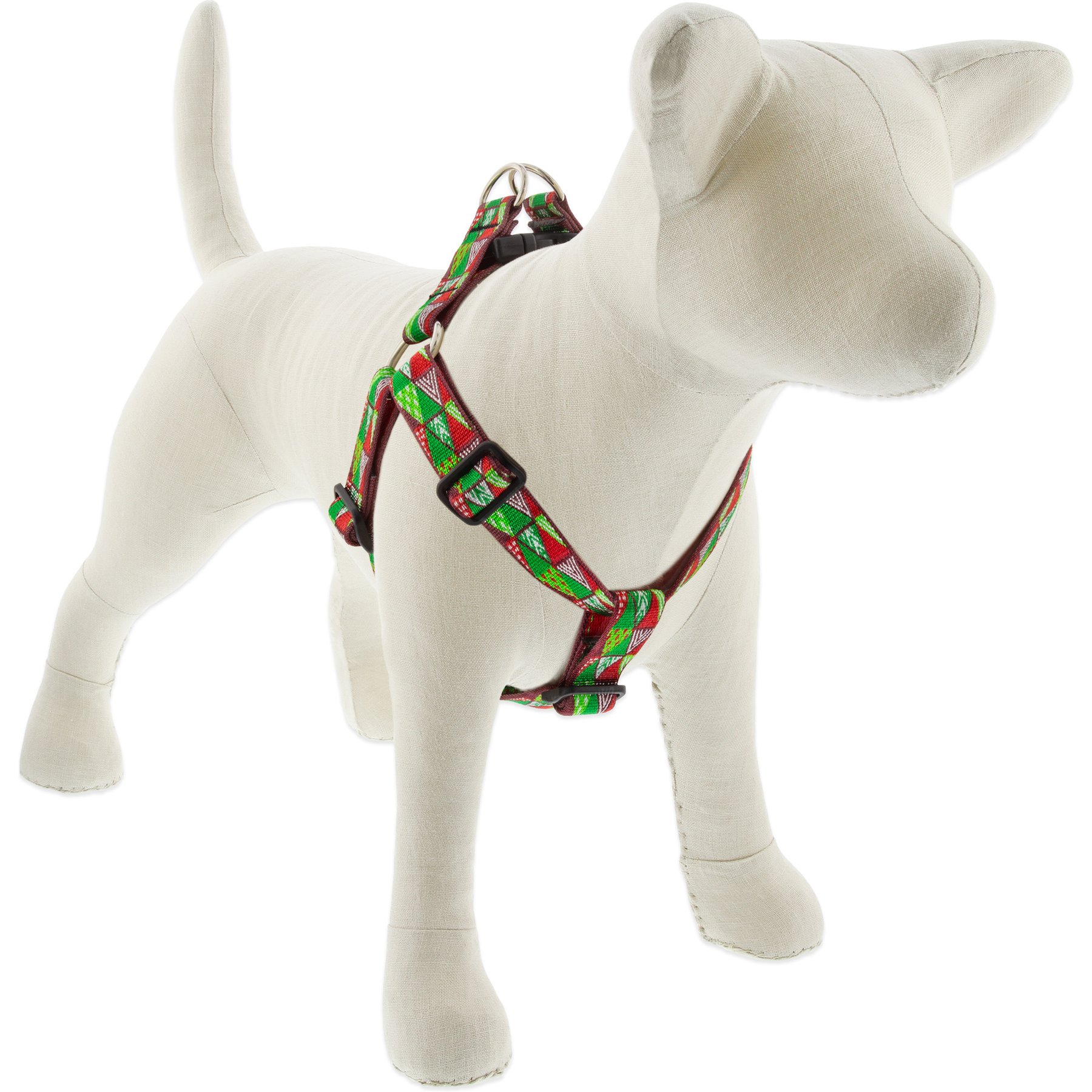 LupinePet Christmas Tree Design Step-in Dog Harness, 24 to 38 in chest, 1-in wide