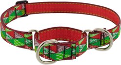 LupinePet Christmas Tree Design Martingale Slip-on Dog Collar, Large: 15 to 22-in neck, 1-in wide