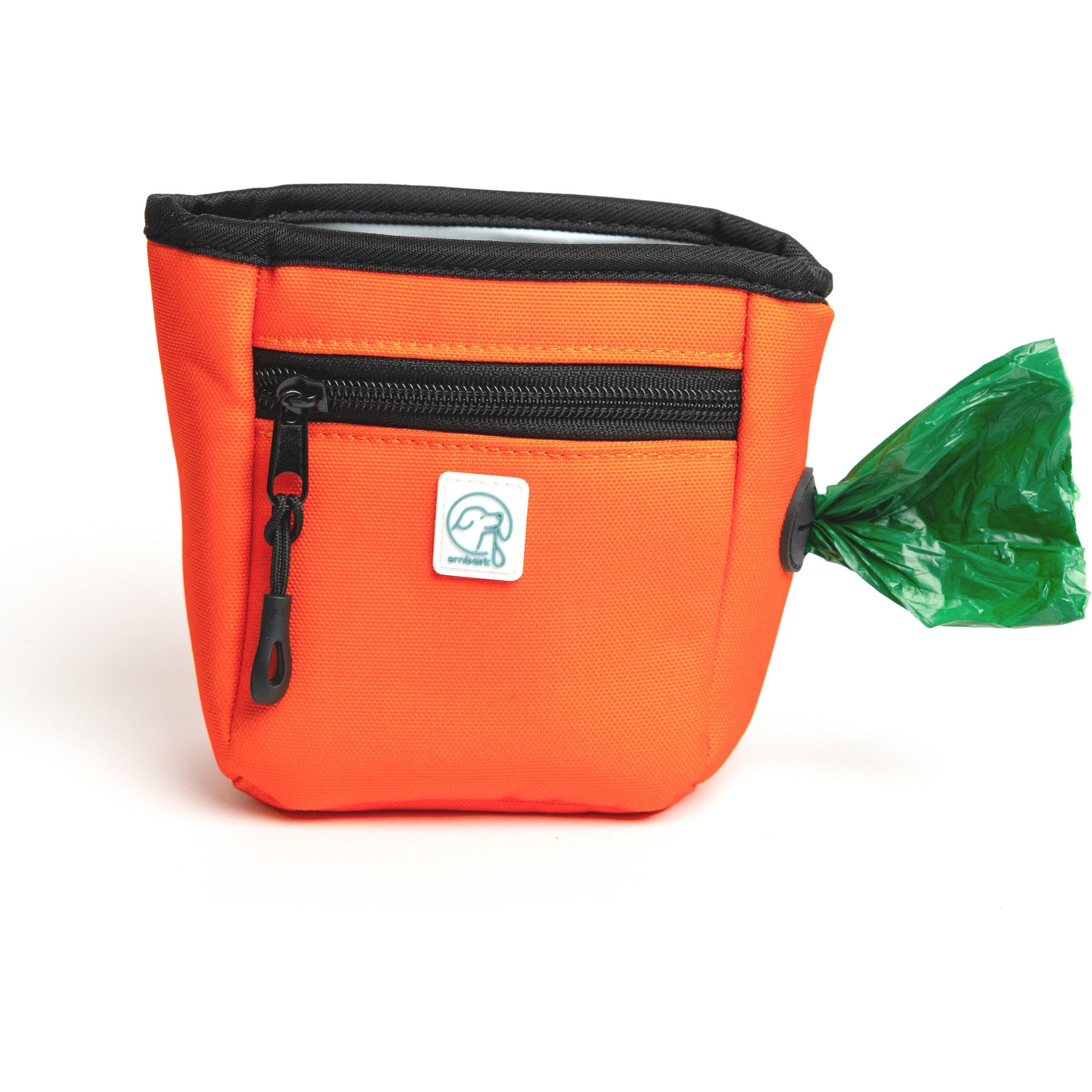 Embark Harness Co. 3-in-1 Adventure Treat Bag with Built In Poop Bag Dispenser, Orange