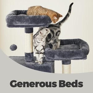 FEANDREA Plush Cat Tree, 81.1-in, Smoky Gray