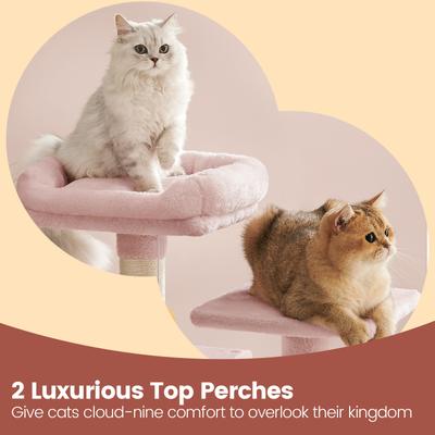Show full view: FEANDREA 61-in Multi-Level Cat Tree, Jelly Pink slide 2 of 5
